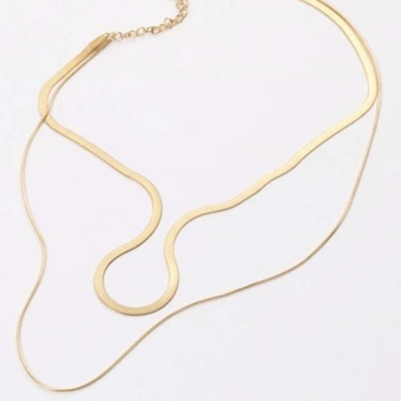 𝅺💎NEW 18k Gold Plated Double Layered Snake Necklace - Picture 2 of 8
